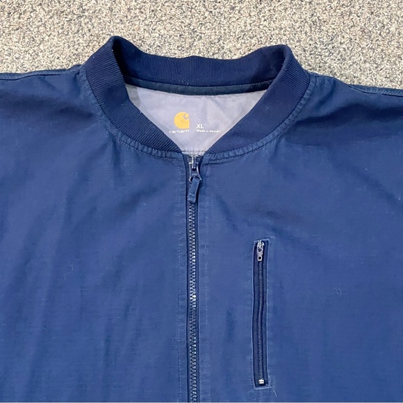 Carhartt Navy Blue Ripstop Zip Front Jacket - Men’s Size XL - Picture 4 of 6